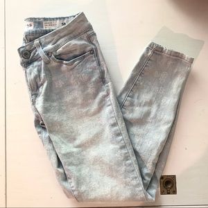 Floral printed jeans